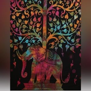 Elephant Tie Dye Cotton Tapestry